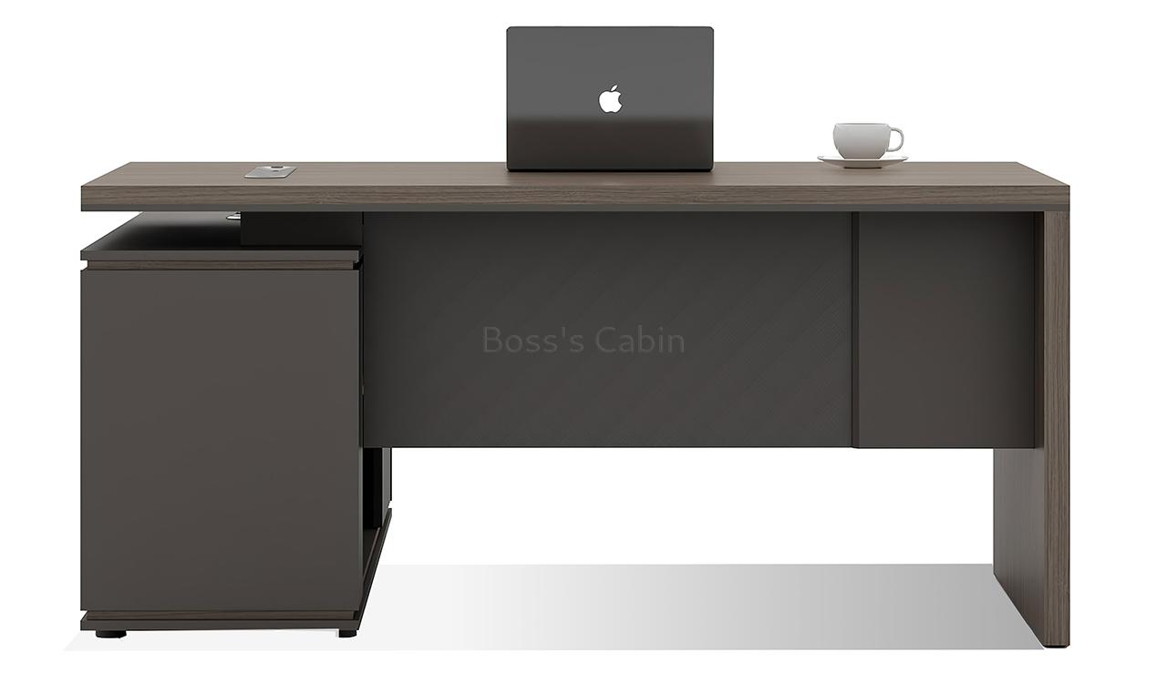 ‘Vistraa’ 5 Feet Office Desk In Asti Walnut & Advanced Gray Finish