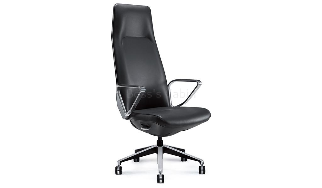 ‘Atlas’ High Back Luxury Office Chair In Black Nappa Leather