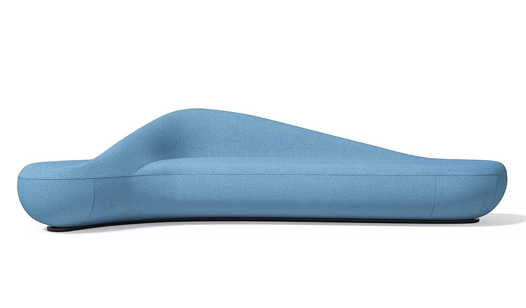 ‘Diva’ 12 Feet Accent Sofa In Blue Fabric