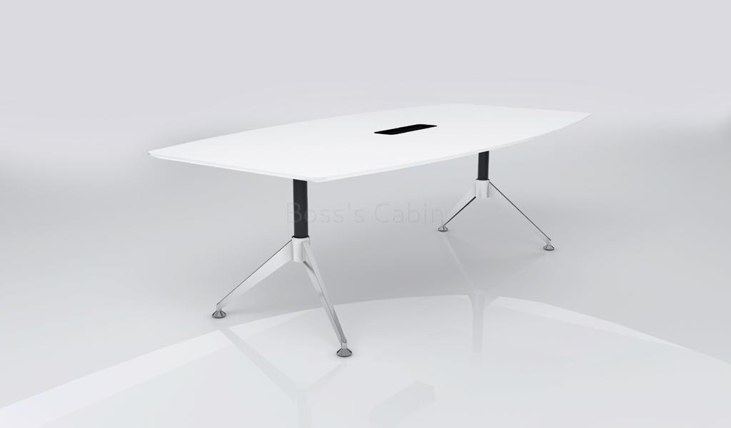 ‘Sharp’ 8 Feet Meeting Table in White Laminate