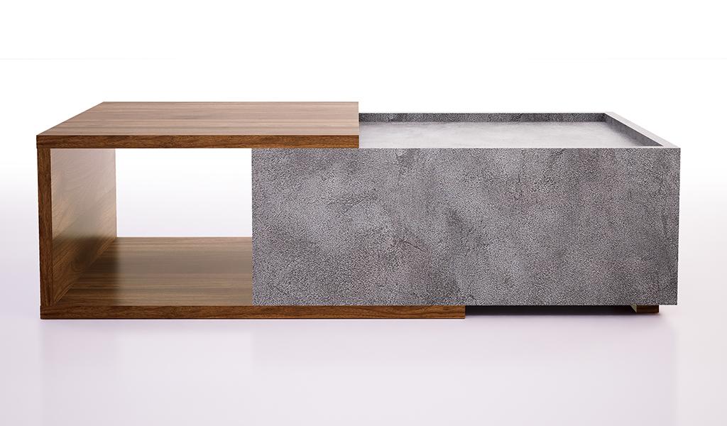 ‘Inspira’ Coffee Table In Norica Walnut & Rock Gray Laminate