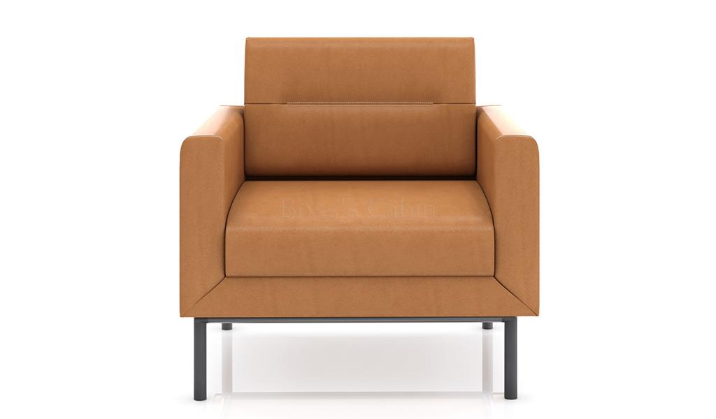 ‘Alpha’ One Seater Sofa In Tan PU Leather