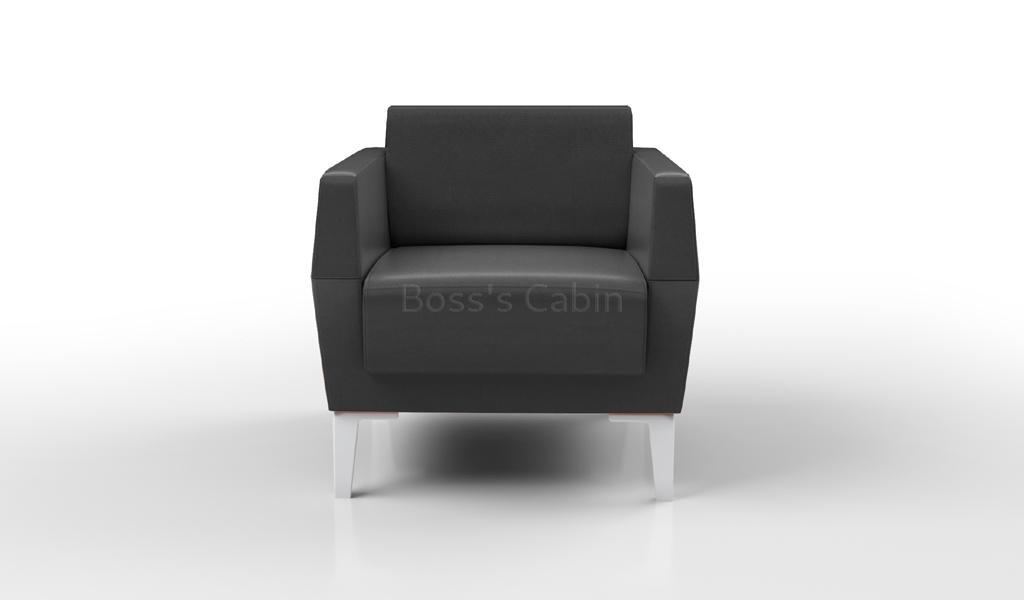 ‘Jane-B’ One Seater Sofa In Black PU Leather