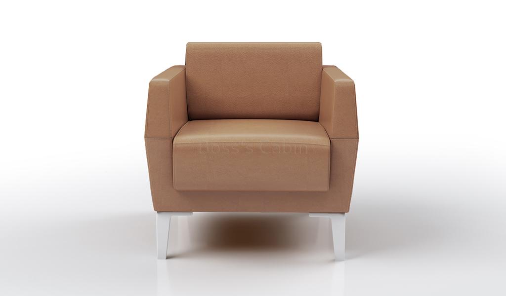 ‘Jane-T’ One Seater Sofa In Tan PU Leather