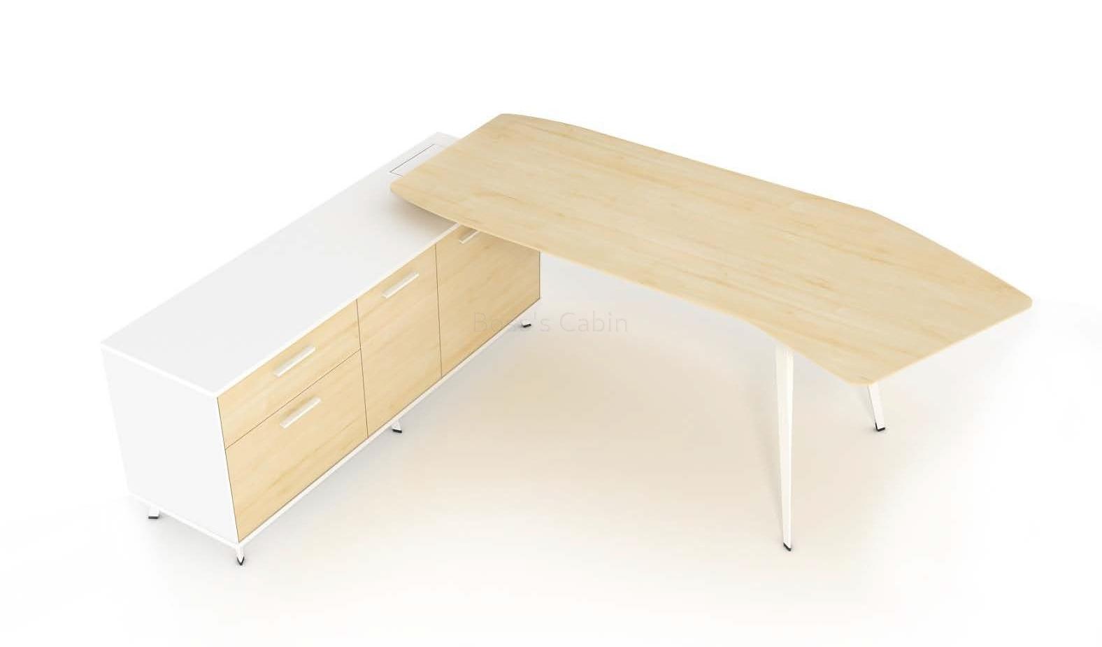 ‘Spark’ 7 Feet Office Table In Maple Finish