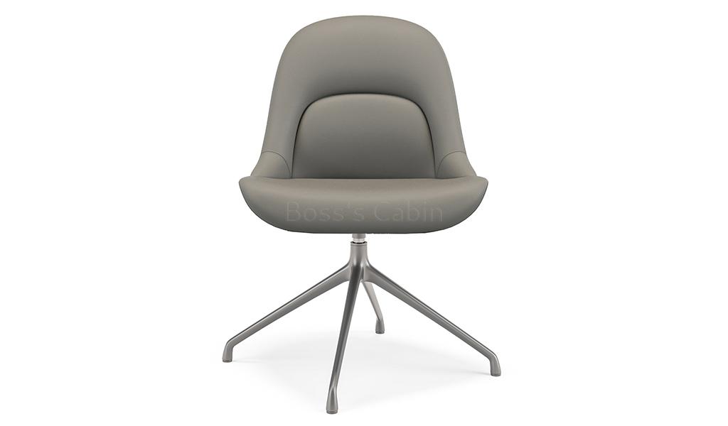 ‘Tulip’ Revolving Multi-Purpose Chair In Olive Gray Leather