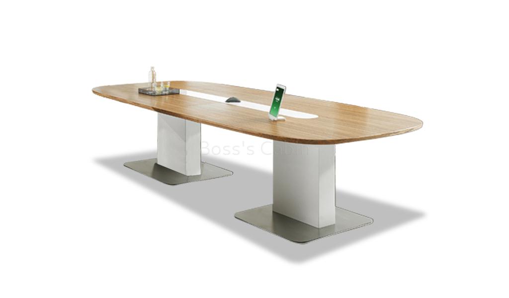 ‘iWork’ 14 Feet Conference Table In Zebra Veneer Finish