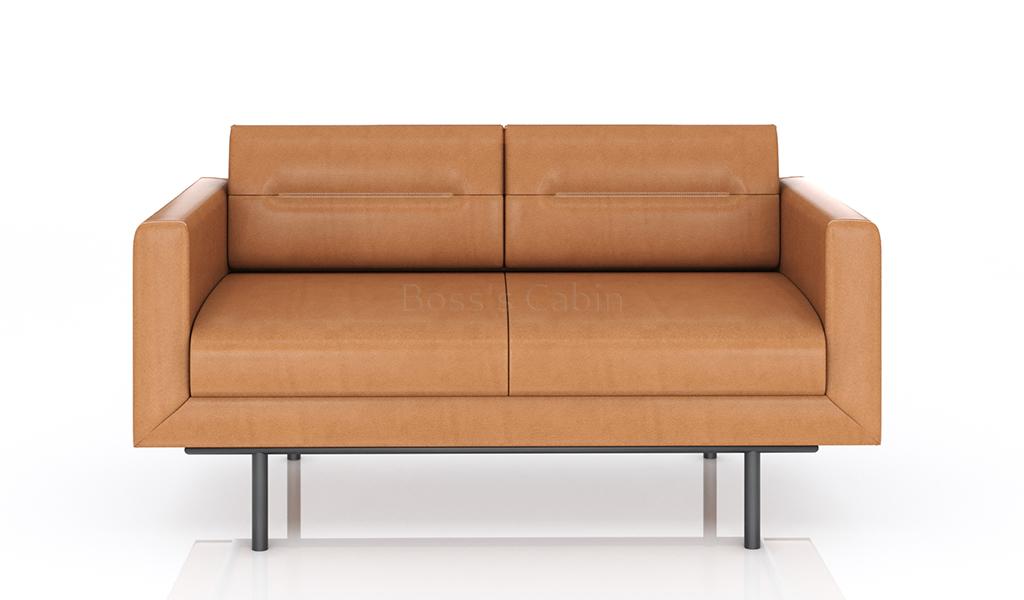 ‘Alpha’ Two Seater Sofa In Tan PU Leather