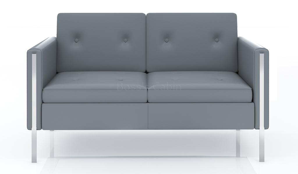 ‘Yugo’ Two Seater Sofa In Gray PU Leather