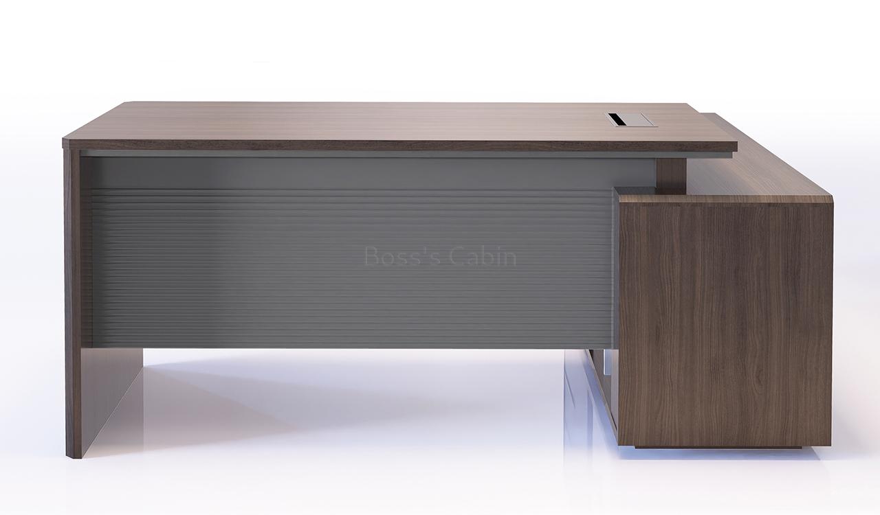 ‘Nexa’ 5 Feet Office Desk In Pari Walnut and Advanced Gray