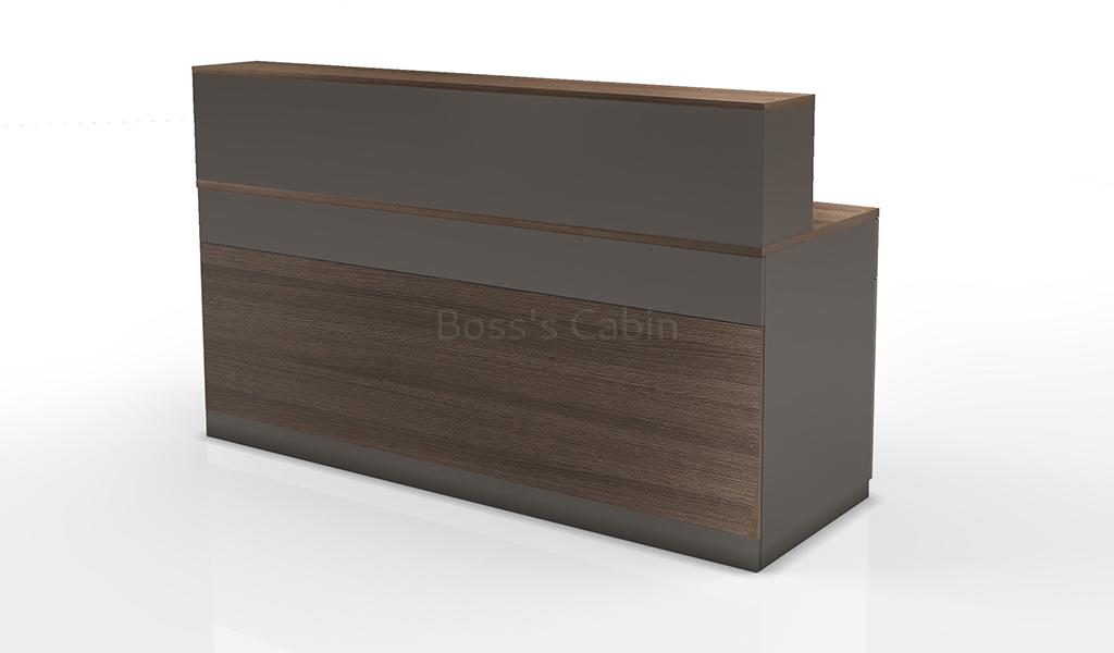 ‘Karbon’ 6 Feet Reception Desk In Coffee Oak
