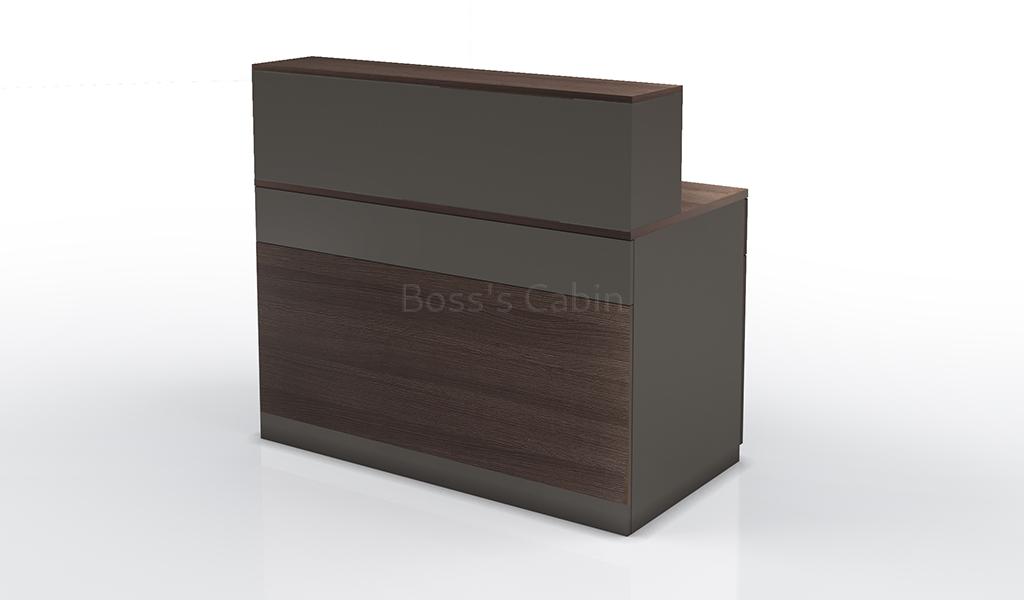 ‘Karbon’ 4 Feet Reception Desk In Coffee Oak