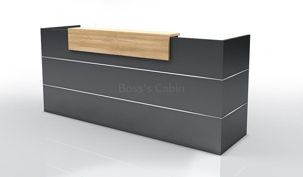 ‘Walter’ 8 Feet Reception Desk In Carbon Gray