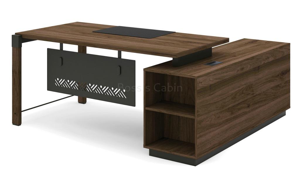 ‘Loft’ 6.5 Feet Office Table With Side Cabinet