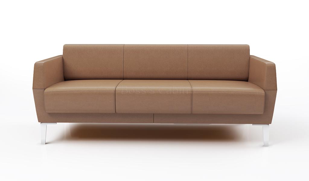 ‘Jane-T’ Three Seater Sofa In Tan PU Leather