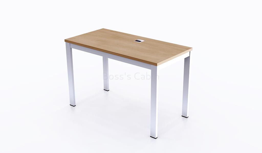 ‘Spiro’ 4 Feet Small Work Desk In Akazie Oak & Warm White