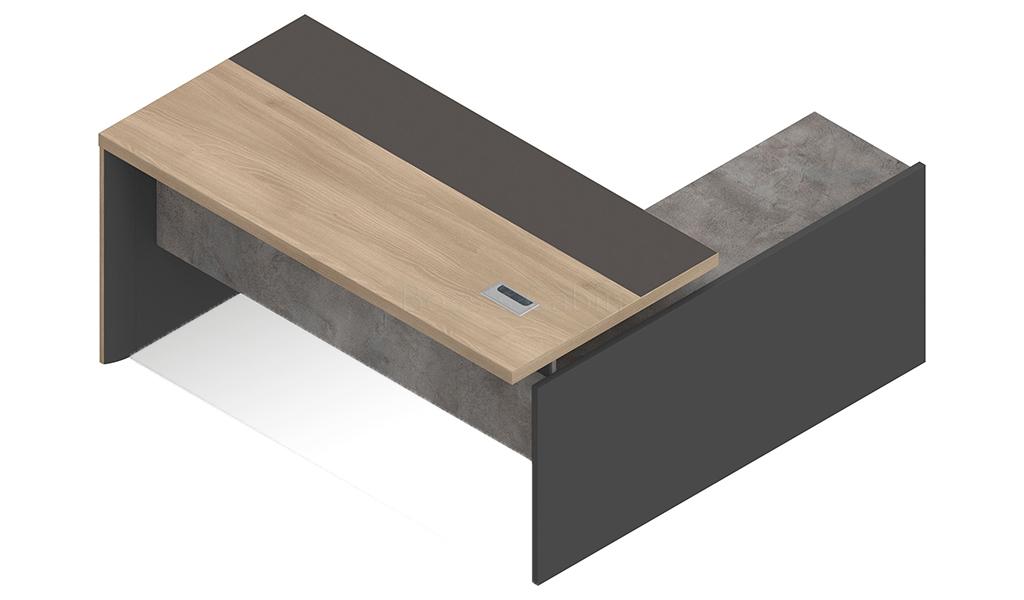 ‘Spiro’ 5 Feet Office Desk In Akazie Oak & Rock Gray Laminate