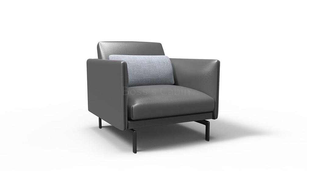 ‘Aulenti’ Single Seater Office Sofa In Premium Leather