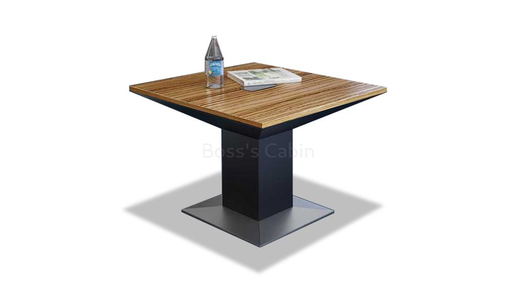 ‘Status’ 4 Feet Square Meeting Table in Zebra Wood Veneer
