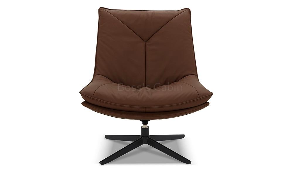 ‘Centis’ Swivel Chair In Dark Brown Leather