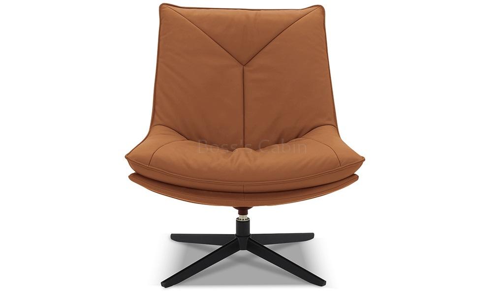 ‘Centis’ Swivel Chair In Tan Leather