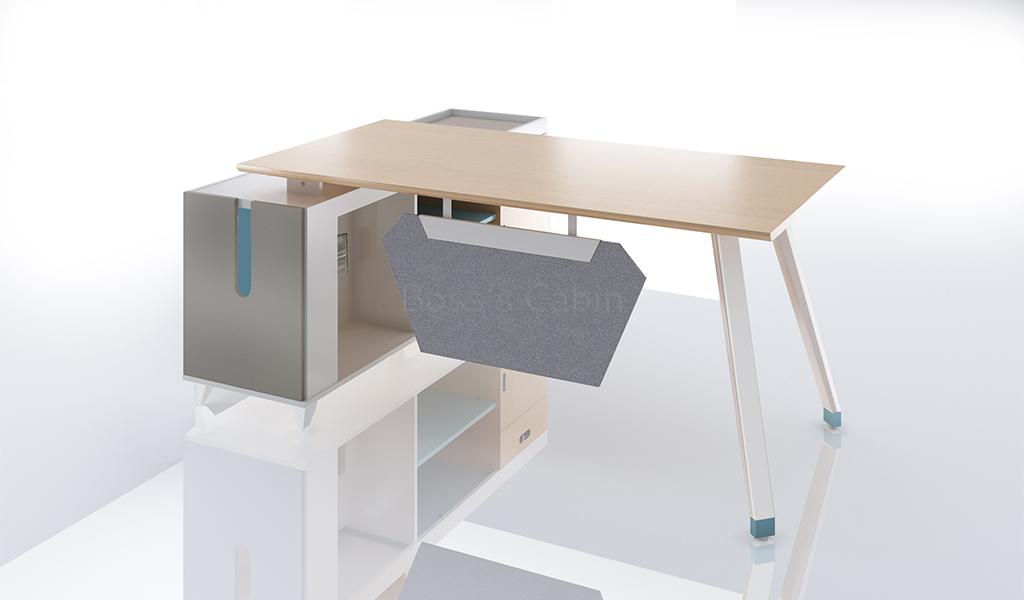 ‘Lido’ 6 Feet Office Desk With Light Wood Top & Warm White Legs