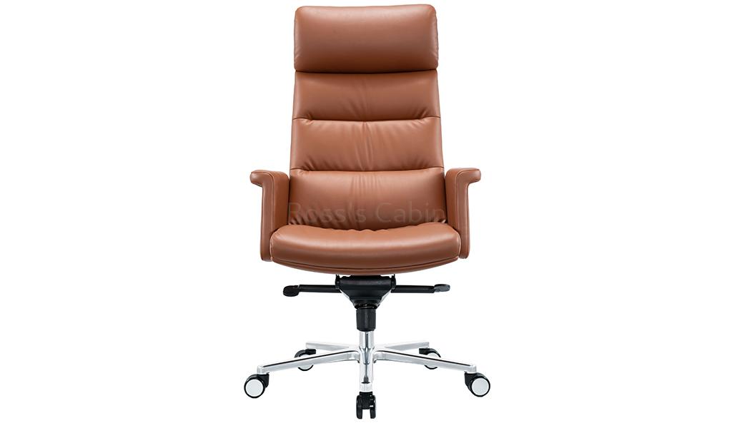 ‘Omega’ High Back Office Chair In Windsor Tan PU Leather
