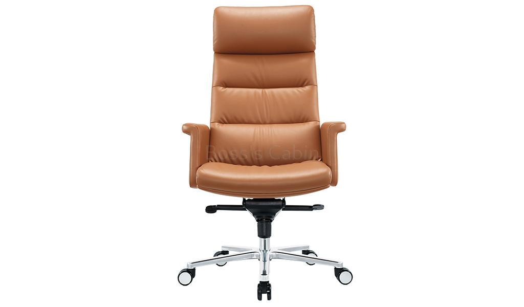 ‘Omega’ High Back Office Chair In Golden Tan PU Leather