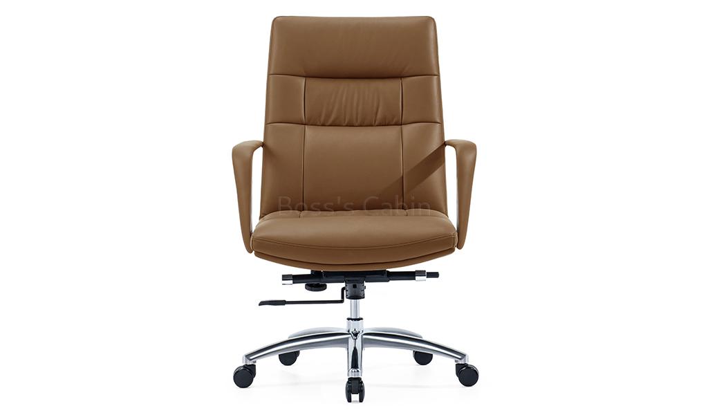 ‘Sigma’ Medium Back Office Chair In Brown PU Leather