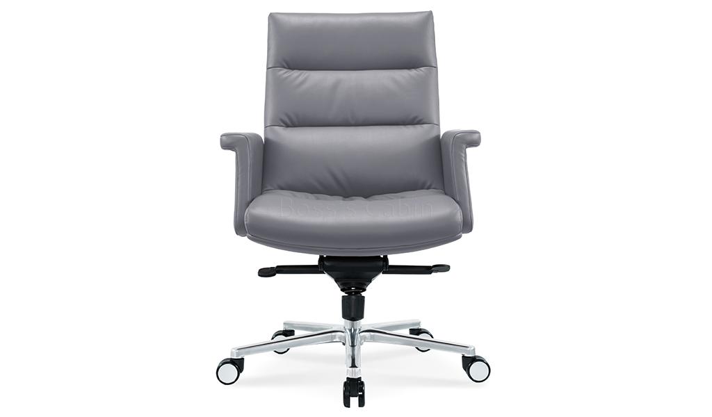 ‘Omega’ Medium Back Office Chair In Dove Gray PU Leather