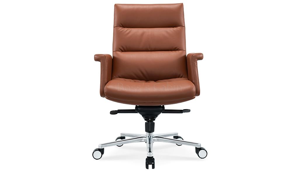 ‘Omega’ Medium Back Office Chair In Windsor Tan PU Leather