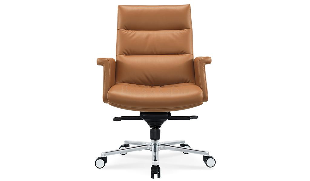 ‘Omega’ Medium Back Office Chair In Golden Tan PU Leather