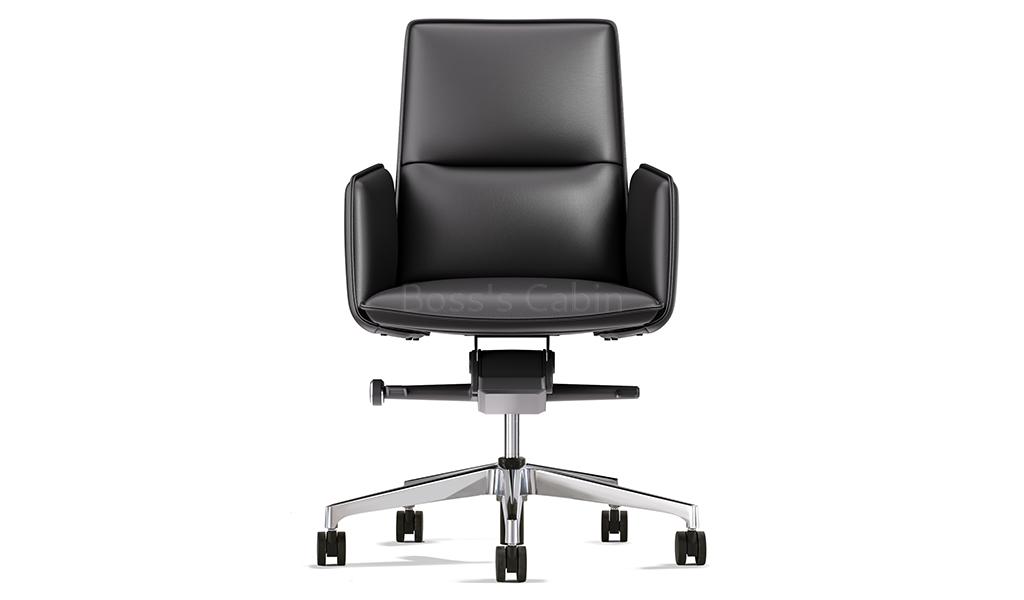 ‘Aulenti’ Mid Back Office Chair With Slim Leather Arms
