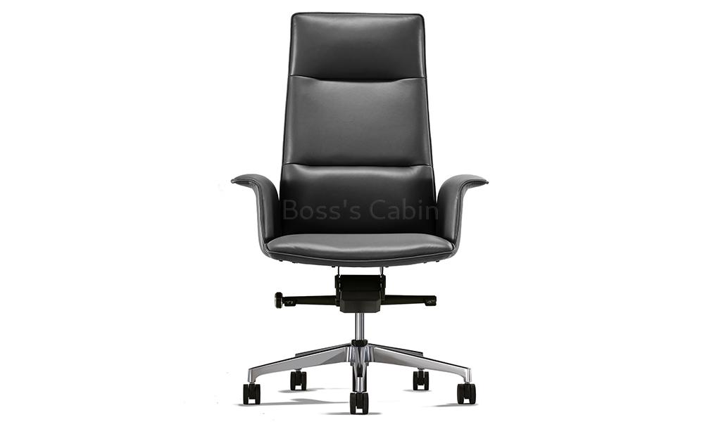 ‘Aulenti’ Slim High Back Office Chair In Black Leather