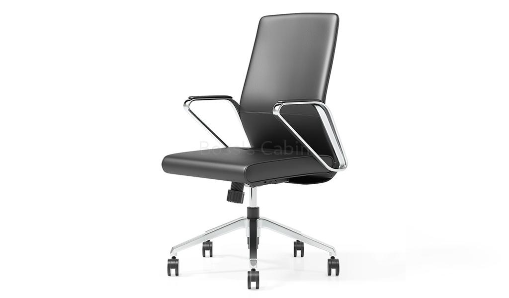 ‘Hero’ Medium Back Office Chair In Black Leather