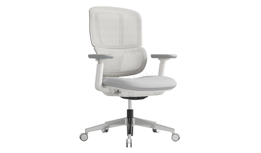 ‘H2’ Medium Back Chair In Warm White Frame