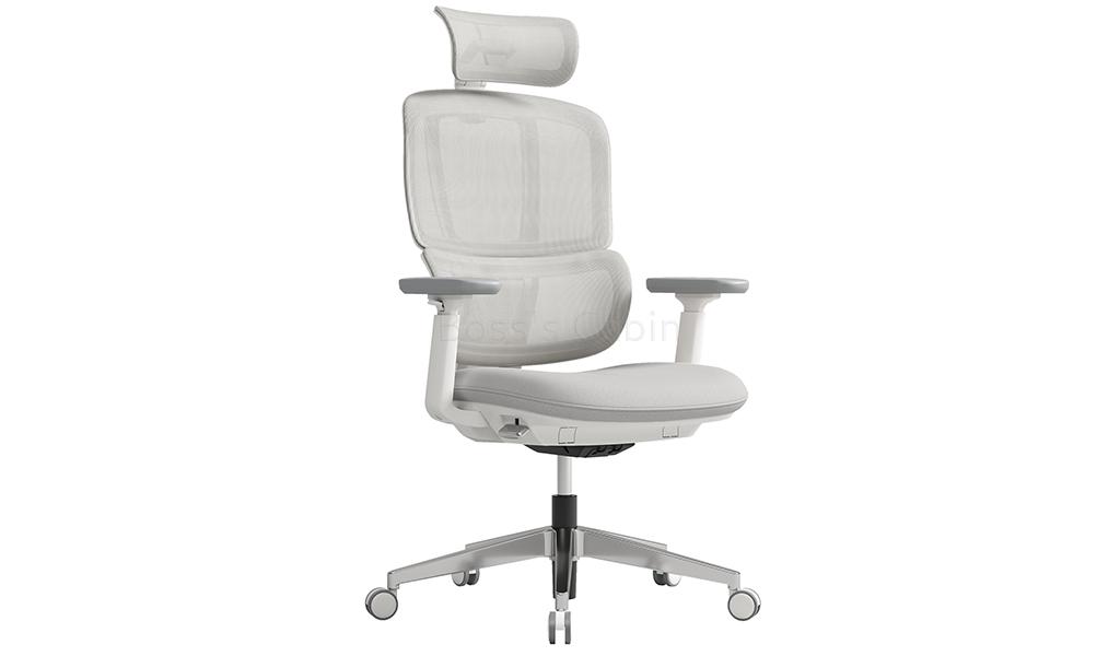 ‘H2’ Chair With Headrest In Warm White Frame