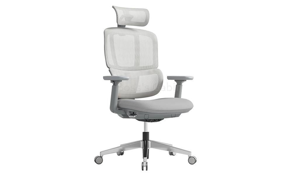 ‘H2’ Chair With Headrest In Light Gray Frame