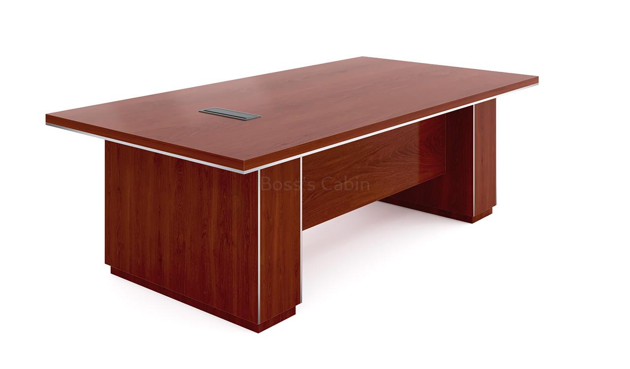 ‘DX’ 8 Feet Conference Table In Sapele Laminate With Wirebox