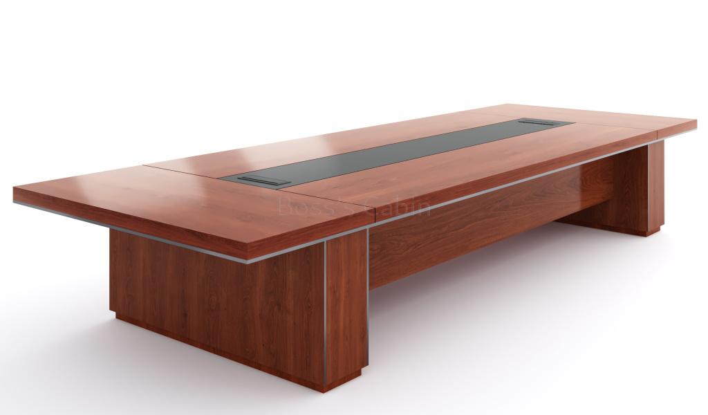 ‘DX’ 15 Feet Conference Table In Sapele Laminate With Two Wireboxes