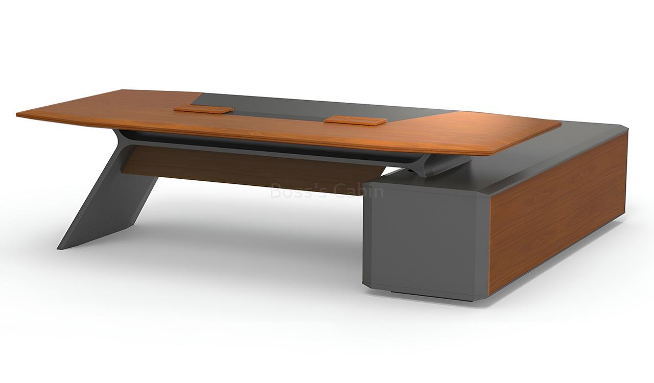 ‘Aulenti’ 8 Feet Office Table In Open Pore Walnut Veneer Finish