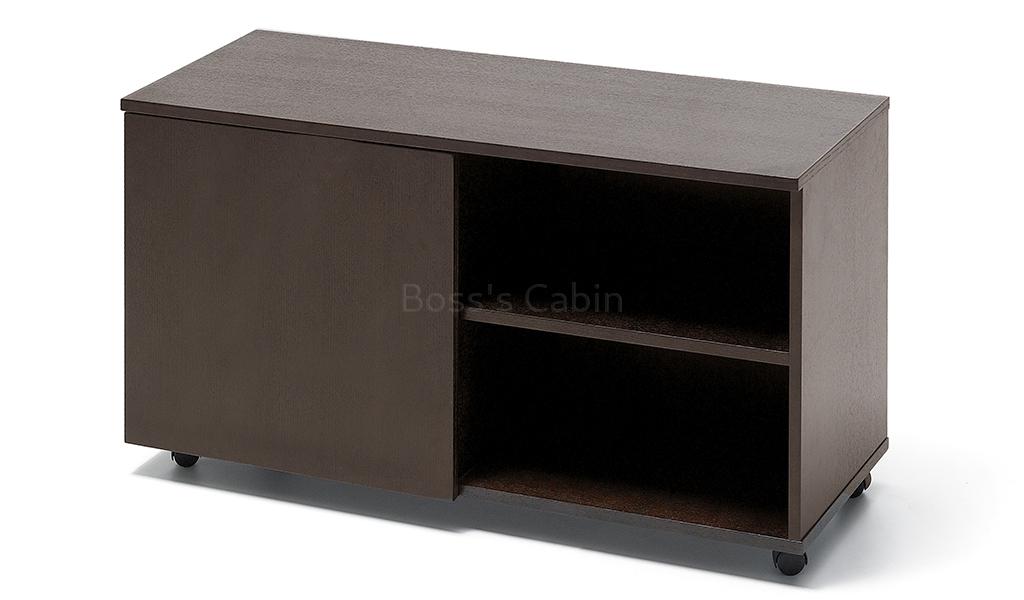 ‘Eazy’ 4 Feet Low Height Side Cabinet In Dark Oak Veneer