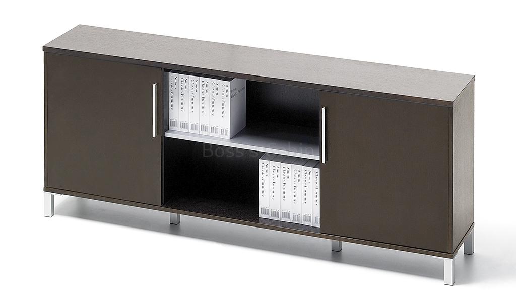 ‘Eazy’ 6.5 Feet Office Credenza In Dark Oak Veneer