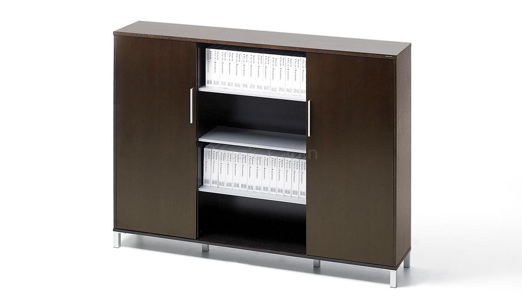 ‘Eazy’ 6.5 Feet Filing Cabinet & Book Shelf In Dark Oak Veneer