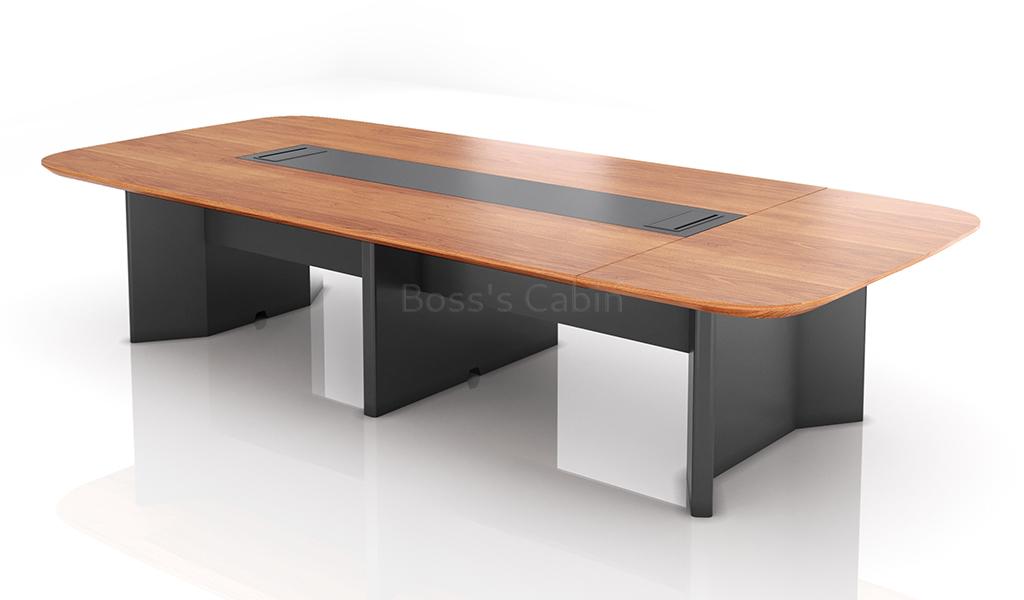 ‘MT Series’ 12 Feet Meeting Table In Walnut Veneer Finish
