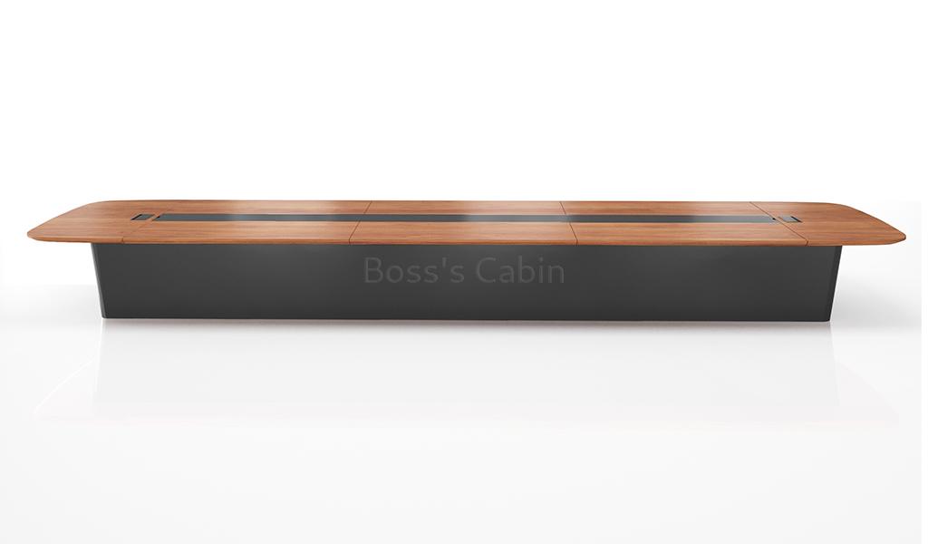 ‘MT Series’ 24 Feet Meeting Table In Walnut Veneer Finish