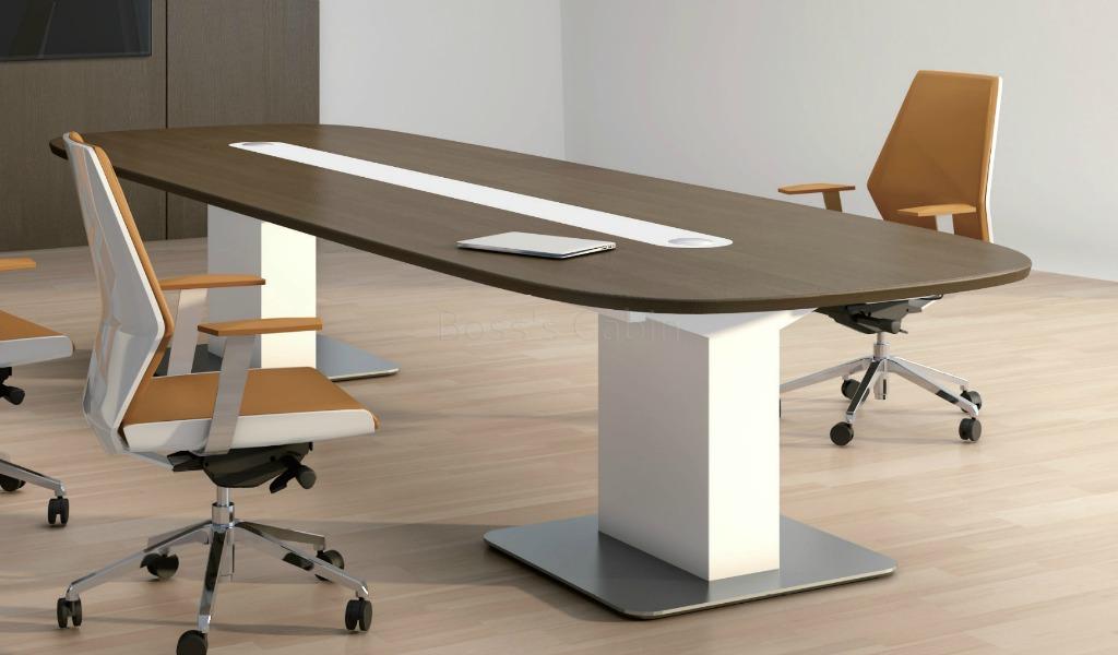 ‘iWork’ 10 Feet Oval Conference Table In Dark Walnut Veneer