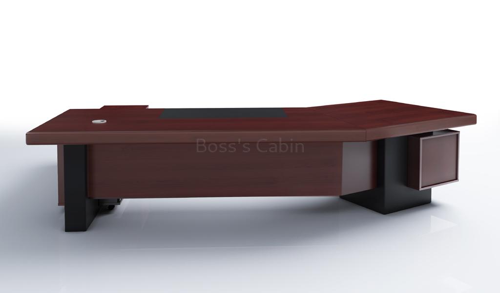 ‘Metro’ 11 Feet Curved Top Large Office Desk In Sapele Veneer