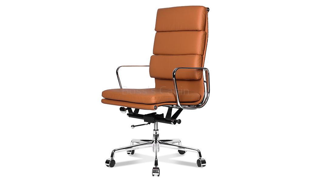 ‘Verita’ High Back Office Chair In Tan PU Leather