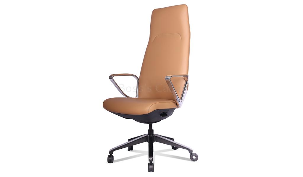 ‘Atlas’ High back Luxury Chair In Coffee Brown Nappa Leather